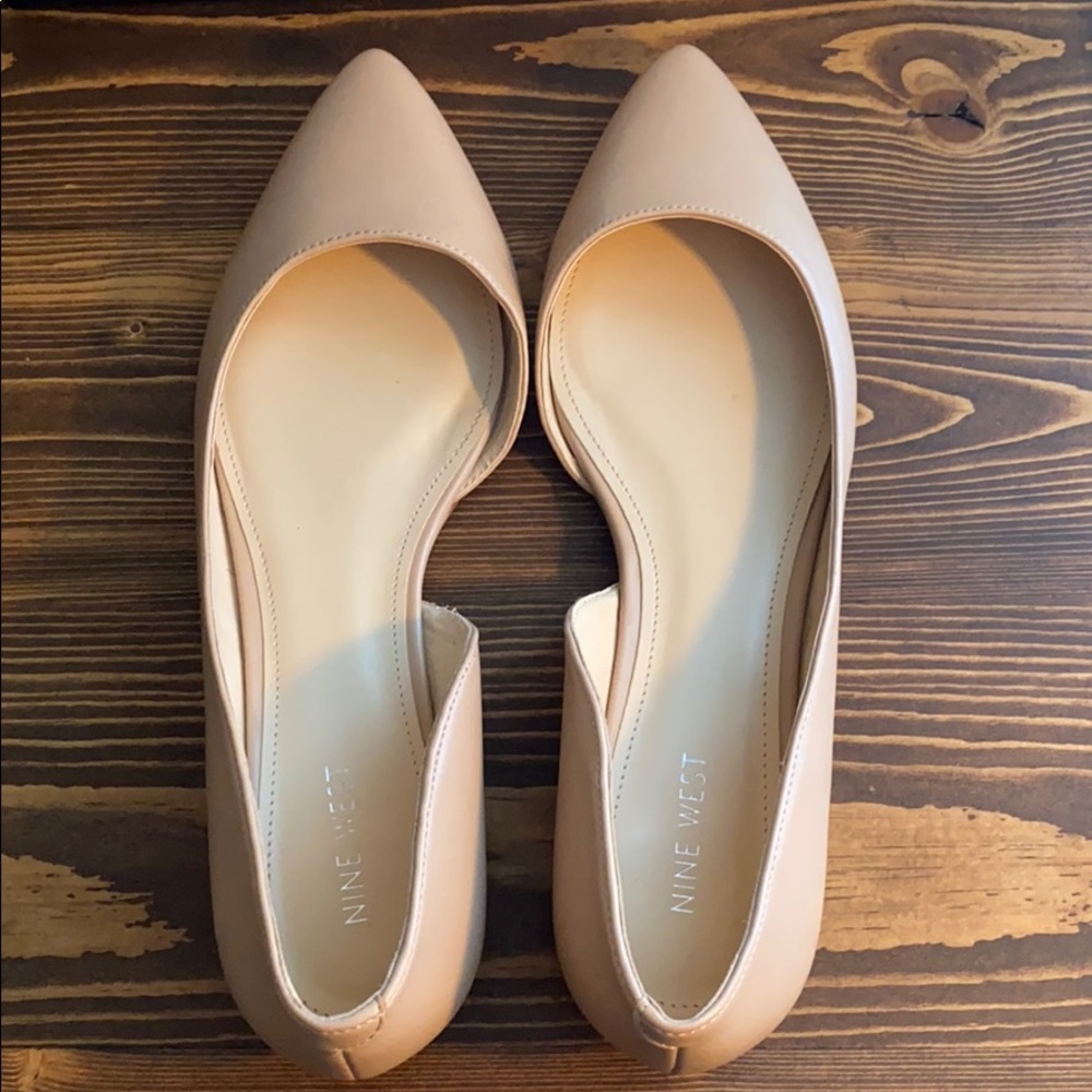 Nine West 🌟 Saige 🎀Natural/Nude Wedge Heel Flats